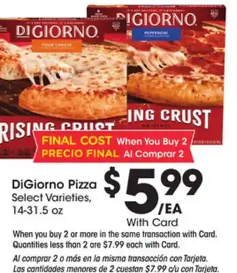 Ralphs Digiorno pizza offer