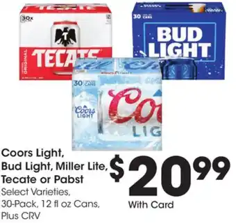 Ralphs Coors light, bud light, miller lite, tecate or pabst offer