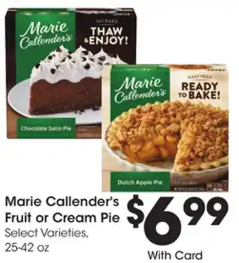 Ralphs Marie callender's fruit or cream pie offer