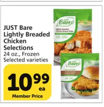 Vons Just bare lightly breaded chicken selections offer