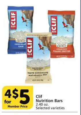 Albertsons Clif nutrition bars offer