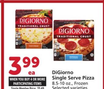 Albertsons Digiorno single serve pizza offer