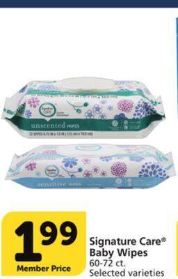 Albertsons Signature care baby wipes offer