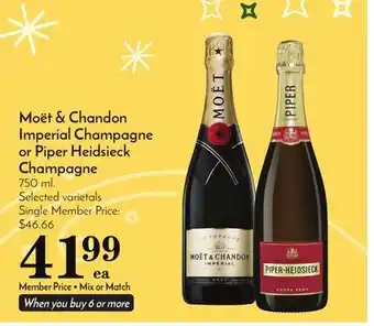 Pavilions Moët & chandon imperial champagne or piper heidsieck champagne offer