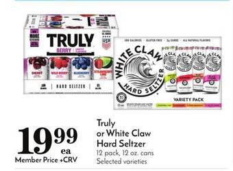 Pavilions Truly or white claw hard seltzer offer