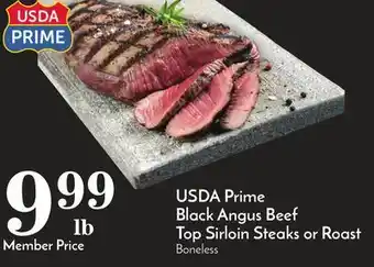 Pavilions Usda prime black angus beef top sirloin steaks or roast offer