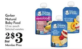Pavilions Gerber natural baby food offer