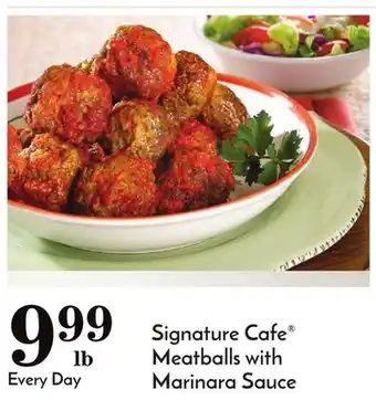 Pavilions Signature cafe meatballs with marinara sauce offer