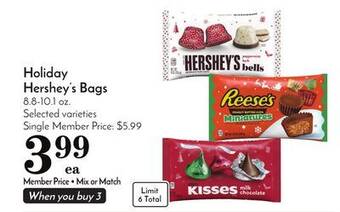 Pavilions Holiday hershey's bags offer