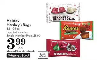 Pavilions Holiday hershey's bags offer