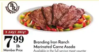 Pavilions Branding iron ranch marinated carne asada offer