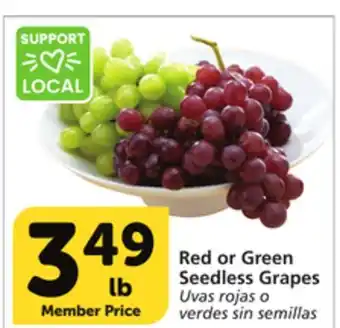 Albertsons Red or green seedless grapes offer