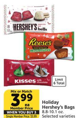 Albertsons Holiday hershey's bags offer