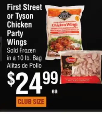 Smart & Final First street or tyson chicken party wings offer