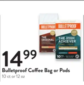 Fresh Thyme Bulletproof coffee bag or pods offer