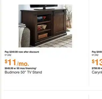 Ashley Furniture Budmore 50 tv stand offer
