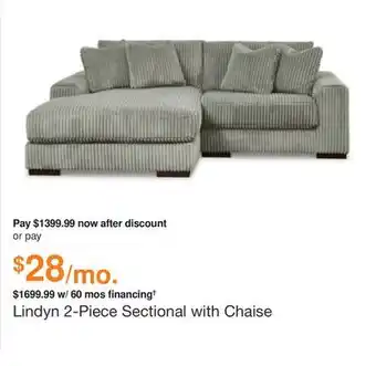 Ashley Furniture Lindyn 2-piece sectional with chaise offer