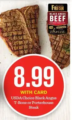 Mariano's Usda choice black angus t-bone or porterhouse steak offer