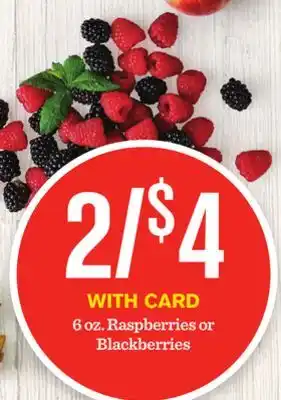 Mariano's 6 oz. raspberries or blackberries offer