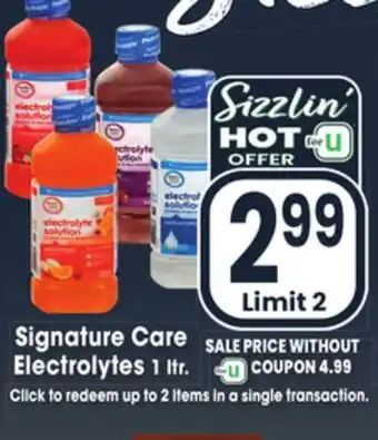Jewel-Osco Signature care electrolytes offer