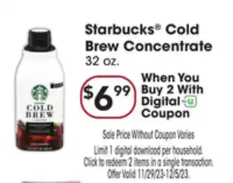 Jewel-Osco Starbucks cold brew concentrate offer