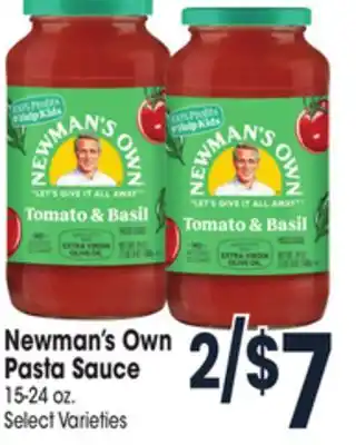 Jewel-Osco Newman's own pasta sauce offer