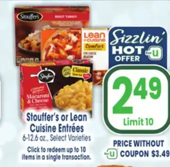 Jewel-Osco Stouffer's or lean cuisine entrées offer