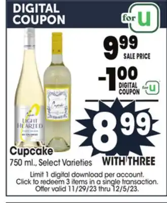 Jewel-Osco Cupcake offer
