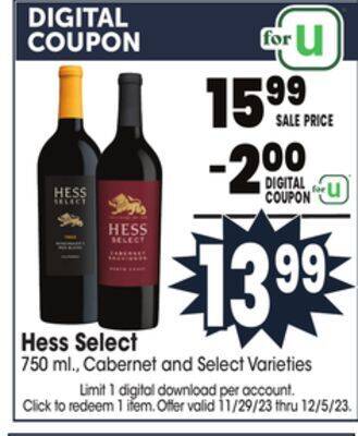 Jewel-Osco Hess select offer