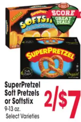 Jewel-Osco Superpretzel soft pretzels or softstix offer