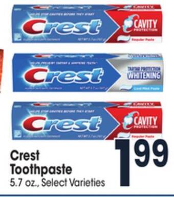 Jewel-Osco Crest toothpaste offer