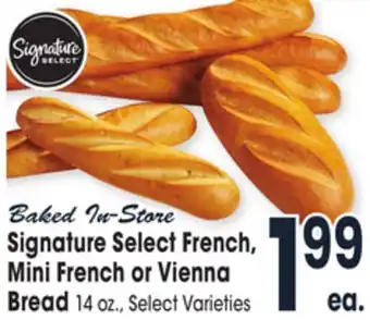 Jewel-Osco Signature select french, mini french or vienna bread offer