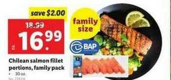 Lidl Chilean Salmon Fillet Portions, Family Pack offer