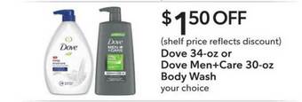 Publix Dove Or Dove Men + Care Body Wash offer