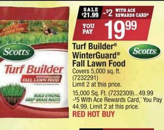 Ace Hardware Scotts Turf Builder Winterguard Fall Lawn Food offer