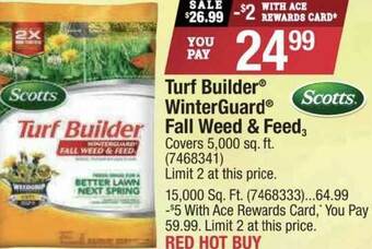 Ace Hardware Scotts Turf Builder Winterguard Fall Weed & Feed offer