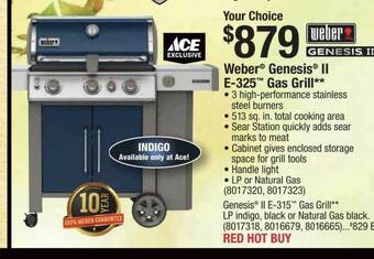 Ace Hardware Weber Genesis II E-325 Gas Grill offer