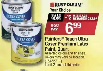 Ace Hardware Painters Touch Ultra Cover Premium Latex Paint, Quart offer
