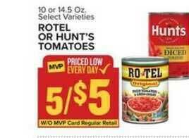 Food Lion Rotel Or Hunt's Tomatoes offer