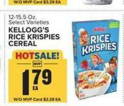 Food Lion Kellogg's Rice Krispies Cereal offer