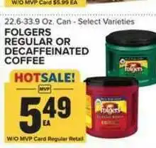 Food Lion Folgers Regular Or Decaffeinated Coffee offer