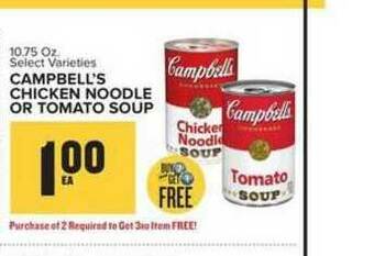 Food Lion Campbell's Chicken Noodle Or Tomato Soup offer