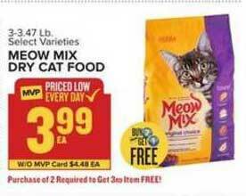 Food Lion Meow Mix Dry Cat Food offer