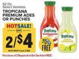 Food Lion Tropicana Premium Ades Or Punches offer