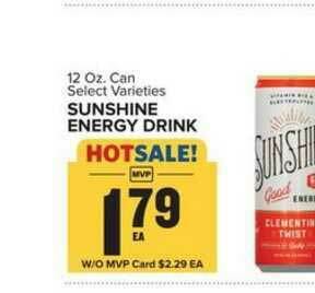Food Lion Sunshine Energy Drink offer