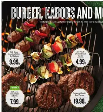 Lowes Foods Grill Ready Boneless Sirloin Beef Kabobs, Grill Ready Chicken Breast Kabobs, 92% Lean Ground Beef Or Patties, Restaurant Qual offer