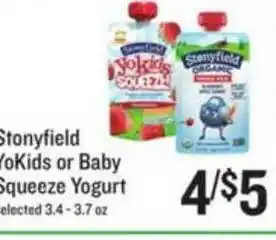 Lowes Foods Stonyfield Yokids Or Baby Squeeze Yogurt offer