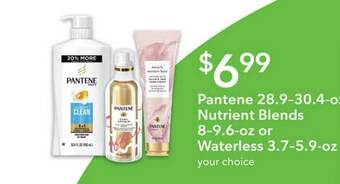 Publix Pantene Nutrient Blends Or Waterless offer