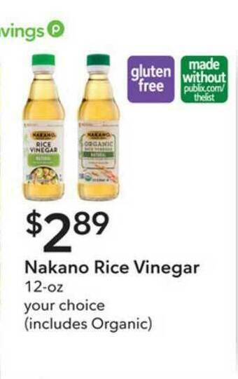 Publix Nakano Rice Vinegar offer