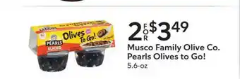 Publix Musco Family Olive Co. Pearls Olives To Go! offer